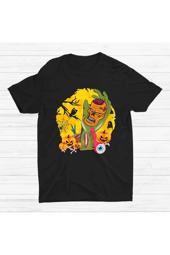 HOT SALE!! Zombie Brain Chilling Zombie Halloween T-shirt Size S-5XL