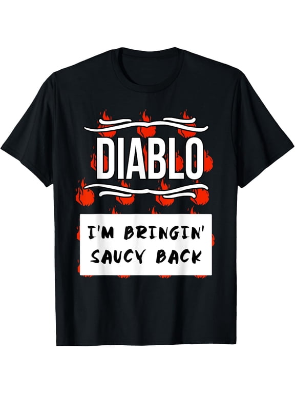 HOT SAUCES Group Halloween Costumes Taco DIABLO SAUCE T-ShirtMen and women, Black T-shirt, size: Extra large S-4XL
