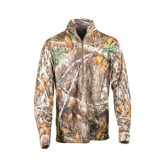 HOT SHOT Men’s Camo 1/4 Zip Performance Shirt – Realtree Edge Long Sleeve Quarter Zip, XX-Large