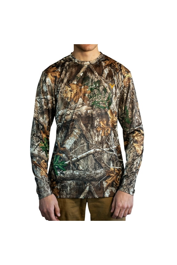 Men's Camo Hunting Lightweight Performance Long Sleeve Shirt - Realtree Edge, Large