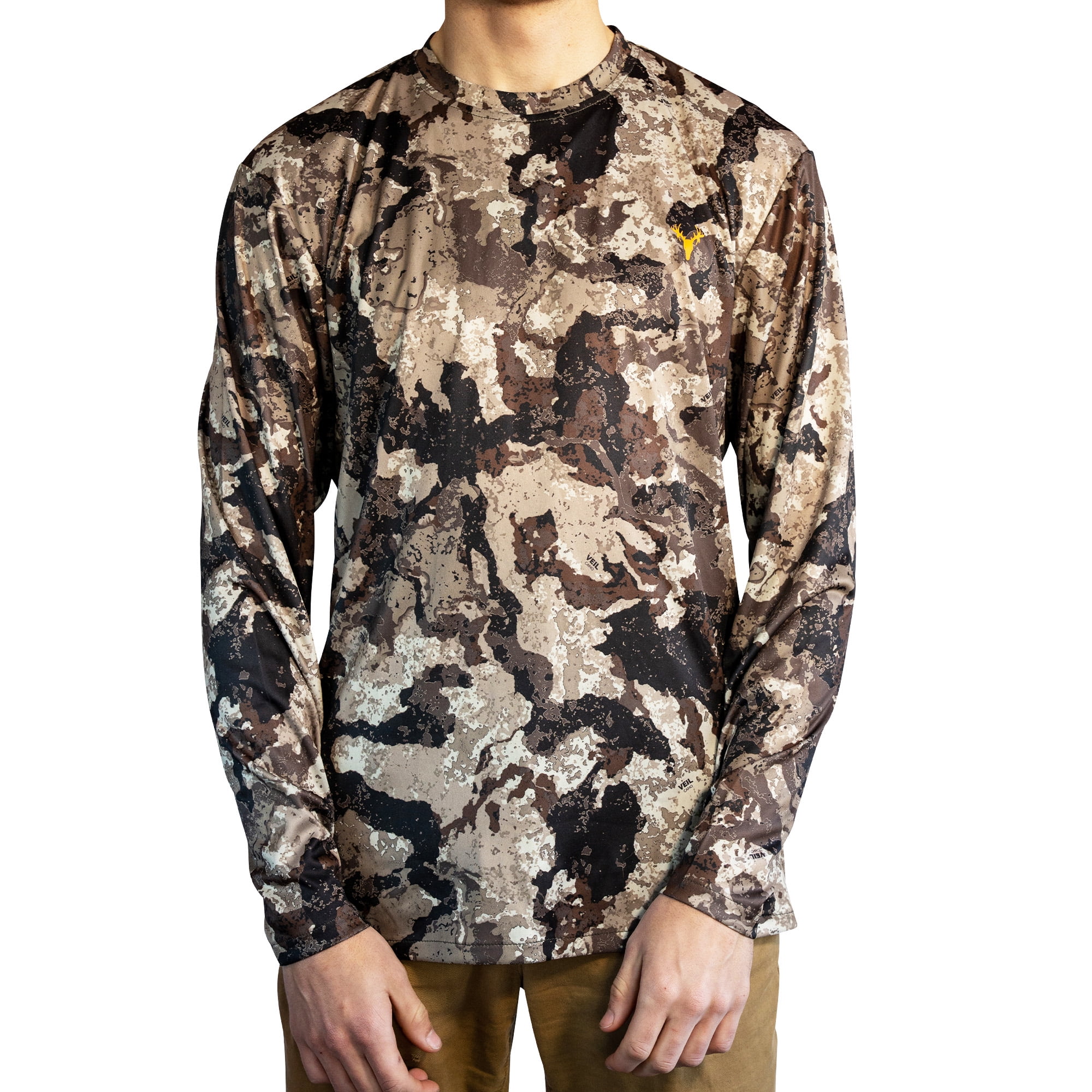 HOT SHOT Men's Camo Hunting Lightweight Performance Long Sleeve Shirt - Veil Cervidae, Large