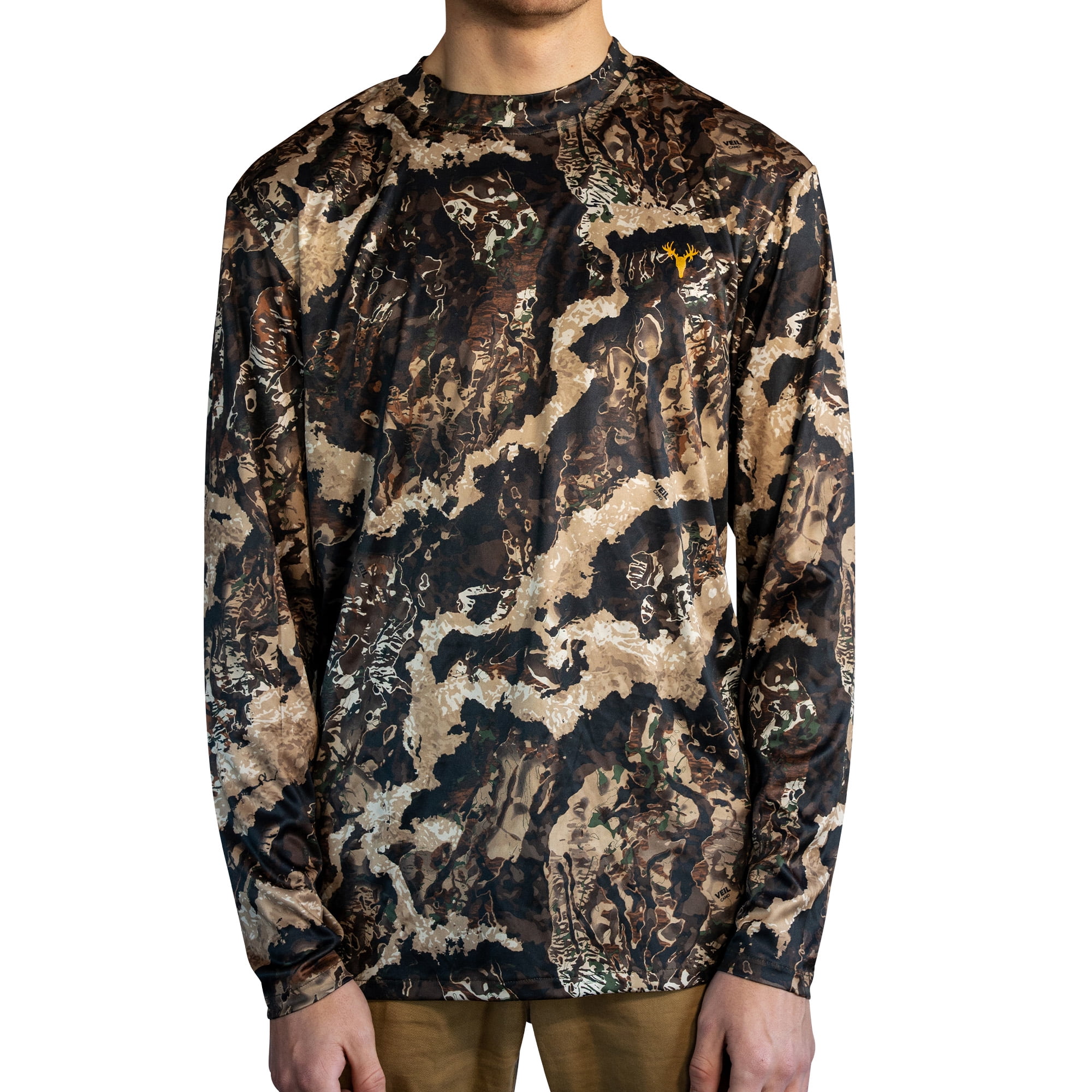 HOT SHOT Men's Camo Hunting Lightweight Performance Long Sleeve Shirt - Veil Whitetail, Medium