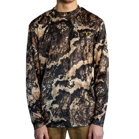 HOT SHOT Men's Camo Hunting Lightweight Performance Long Sleeve Shirt - Veil Whitetail, X-Large