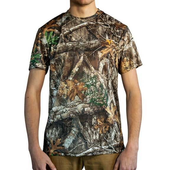 HOT SHOT Men's Camo Hunting Lightweight Performance Short Sleeve Shirt - Realtree Edge, 2X-Large
