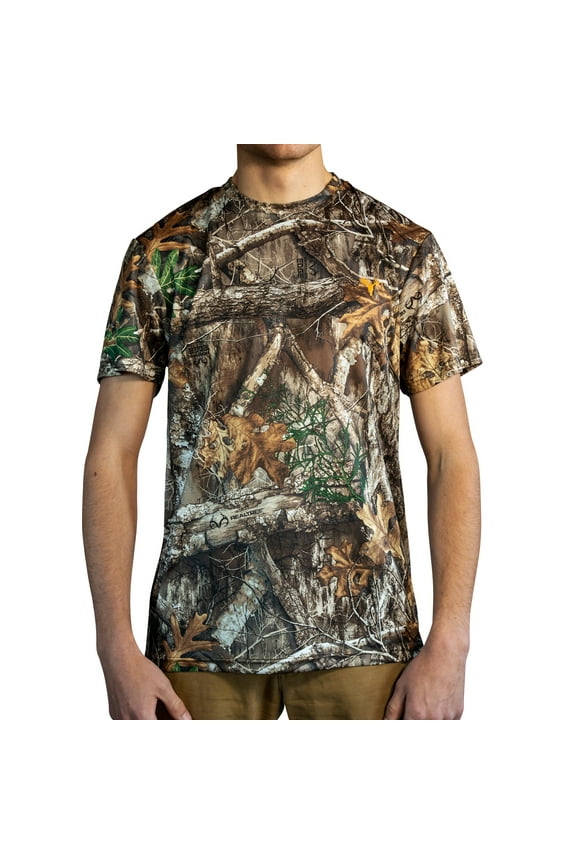 Men's Camo Hunting Lightweight Performance Short Sleeve Shirt - Realtree Edge, Large