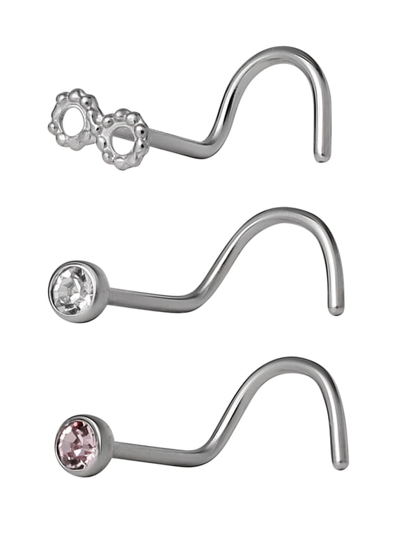 Women's Body Jewelry Stainless Steel 22g Infinity Nostril Screw