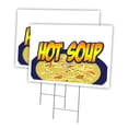thumbnail image 1 of HOT SOUP 2 Pack Of 18" x 24" Yard Sign & Stake | Advertise Your Business | Stake Included Image On Both Sides | Made in The USA, 1 of 3