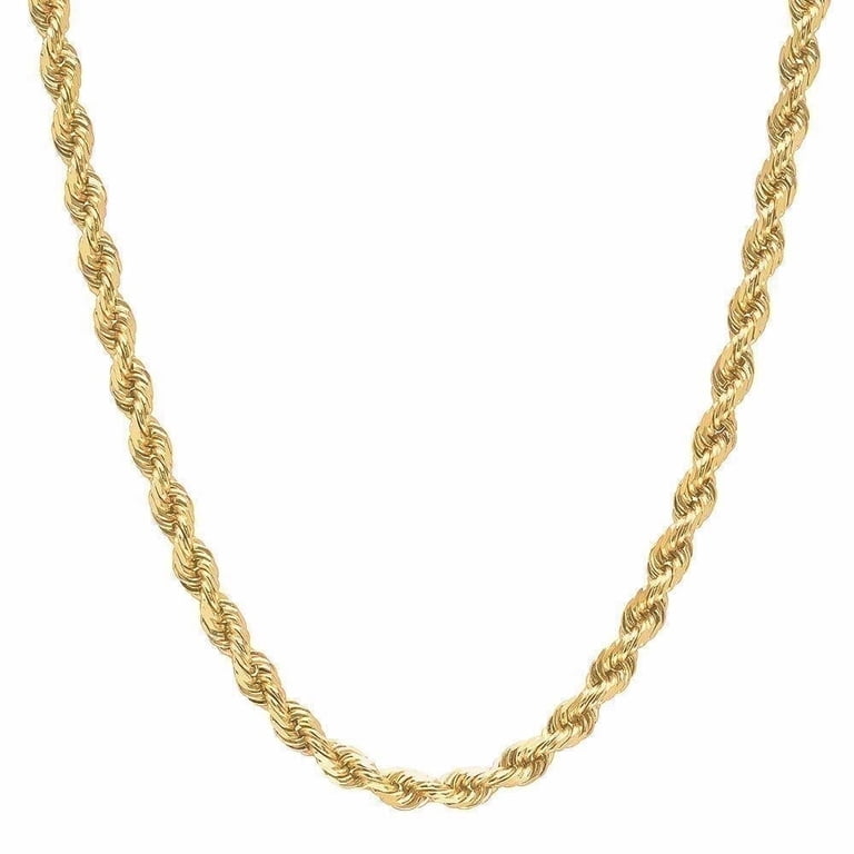 HOT SPOT 14K Gold Layered Rope Chain Necklace for Men, Women