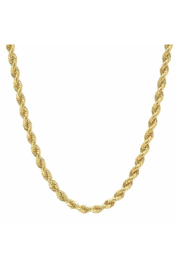 HOT SPOT 14K Gold Layered Rope Chain Necklace for Men, Women – Cadena de Oro Style, Diamond Cut, Solid, 2.1 mm/ 2.7mm/ 3.8mm