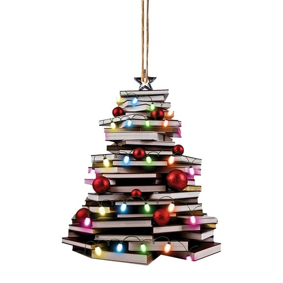 HOT Sale!Book Christmas Ornaments Personalized,Acrylic Book Christmas Ornaments,Book Christmas Tree Ornaments,Booklovers Ornaments,Book Christmas Decoration for Book Club Family Friends