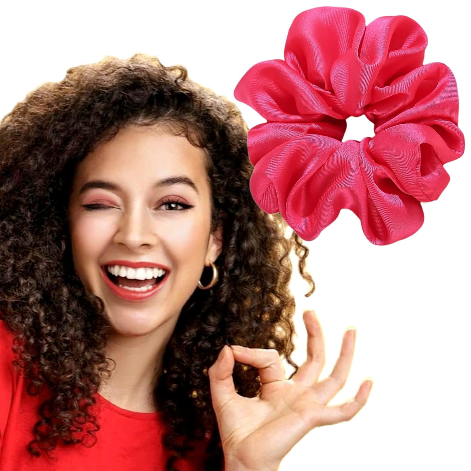 HOT Scrunchie Hot Silk Scrunchies For Women Girls, Frizz Prevention,Bed