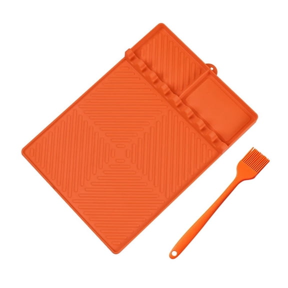 Silicone Grill Mat, Silicone Bakeware Tool Mat, Spatula Mat,Orange