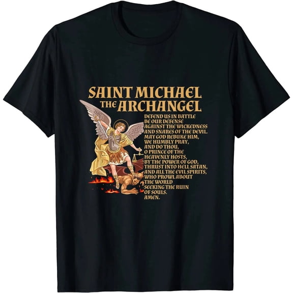 HOT! St Michael The Archangel Prayer T-Shirt Size S-5XL