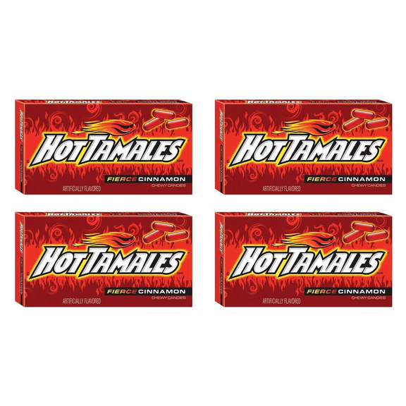 HOT TAMALES Fierce Cinnamon Flavored Chewy Candy, 3.5 Ounce, 1 Pouch (Pack of 4)