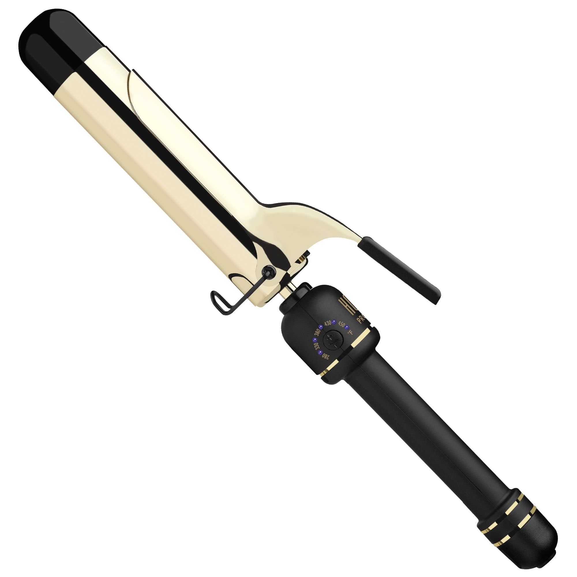 HOT TOOLS 24K Gold Extended Barrel Spring Curling Iron 1.5" with Clamp for Loose Curls