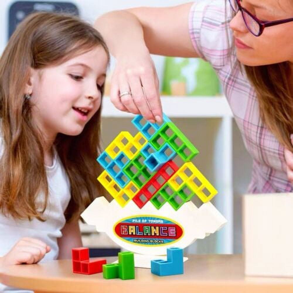 48Pcs Tetra Tower Balance Game Tetris Block Stacking Toys Fun