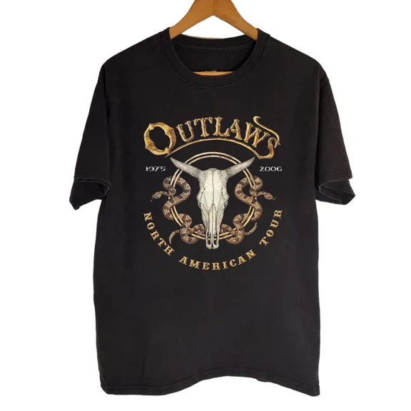 HOT The Outlaws Black Cotton Unisex All size S-345XL Shirt UH93