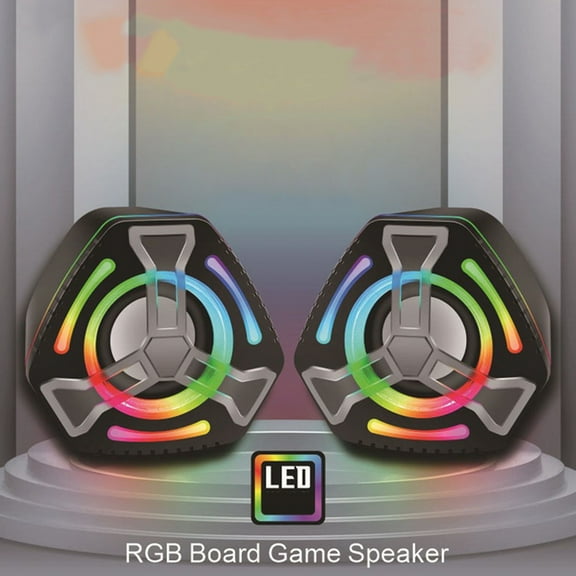 USB Wired Computer Speaker Multimedia Subwoofer Colorful Lighting Effect RGB Desktop Game