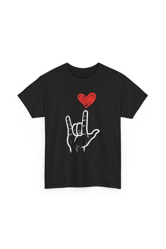 HOT Valentines Day I Love You Hand Sign ASL Heart Women Kids Men T-Shirt