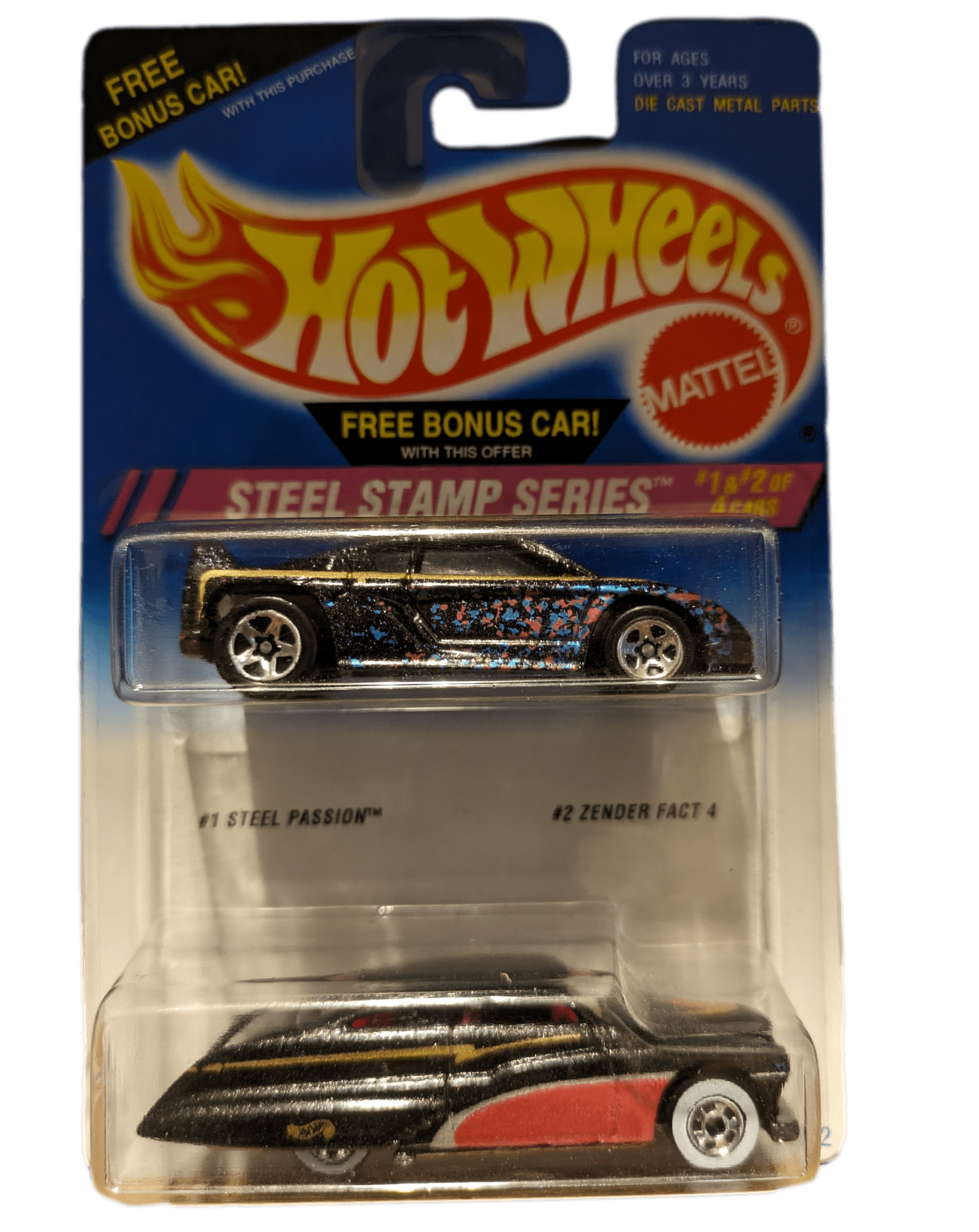 HOT WHEELS 1994 Steel Stamp Series, 2 cars Pack, 1 Steel Passion and