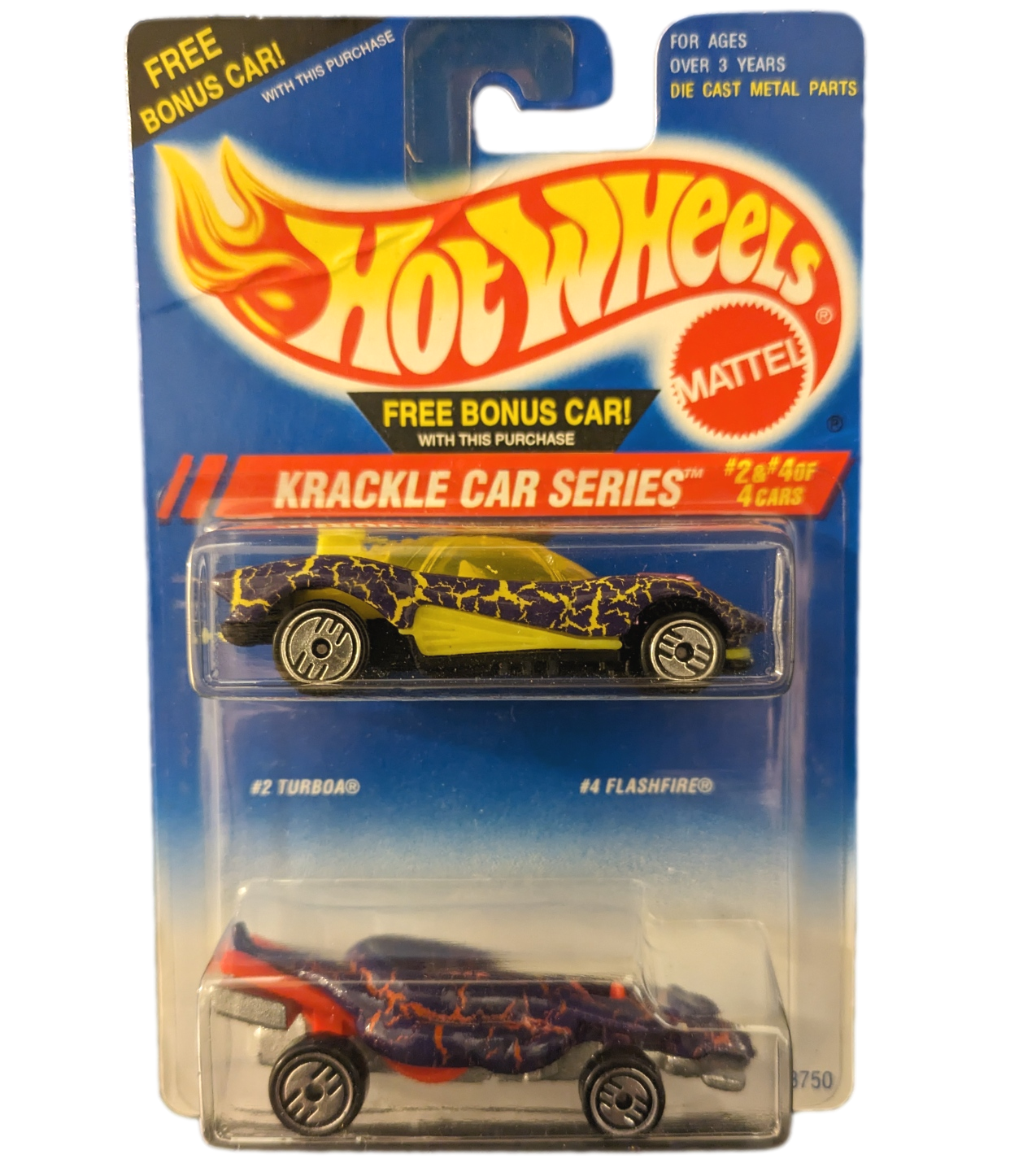 HOT WHEELS 1994 Steel Stamp Series, 2 cars Pack, 2 Turboa and 4