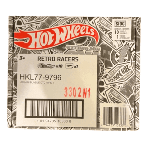 HOT WHEELS 2022 Mini Bundle 10 Pack Retro Racers HKL77-9796 Diecast Cars 1:64 Scale Metal Vehicles Collection