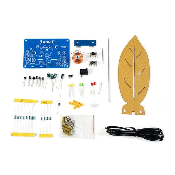 HOT Welding Practice Kit, Electromagnetic Swing Kit Leaf Shape Pendulum Needle with LED Light Kit,for Decoration