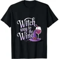 thumbnail image 1 of HOT-Witch Way To The Wine Halloween Design Halloween Unisex T-Shirt, 1 of 2