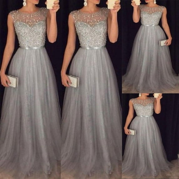 HOT Women Formal Long Lace Dress Prom Evening Party Bridesmaid Wedding Gown
