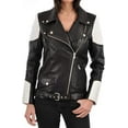 thumbnail image 1 of Celebrity Women's Black Lambskin Leather Jacket Motorcycle Slim Fit Biker W738, 1 of 3