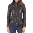 thumbnail image 1 of HOT Women's Genuine Lambskin Real Leather Jacket Stylish Collared Biker Coat W019, 1 of 3