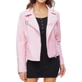 thumbnail image 1 of HOT! Women's Genuine Pink Lambskin Leather Jacket Slim Fit Biker jacket Coat W209, 1 of 4