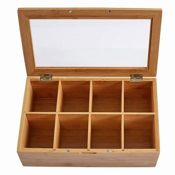 Wooden Tea Bag Storage Box Organizer Holder Container Stand Display