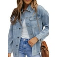thumbnail image 1 of HOTAPEI Jean Jacket for Women Casual Metal Button Boyfriend Denim Jackets With Pockets, 1 of 7
