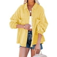 thumbnail image 1 of HOTAPEI Ripped Jean Jacket for Women Fashion Metal Button Down Frayed Distressed Boyfriend Denim Jackets With Pockets, 1 of 7