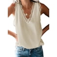 thumbnail image 1 of HOTAPEI Tank Tops for Women V Neck Summer Sleeveless Shirts Lace Trim Casual Tops Basic Tank Top Blouse, 1 of 6