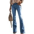 thumbnail image 1 of HOTAPEI Womens Plus Size Flare Jeans Mid Rise Jeans Retro Denim Pants, 1 of 5