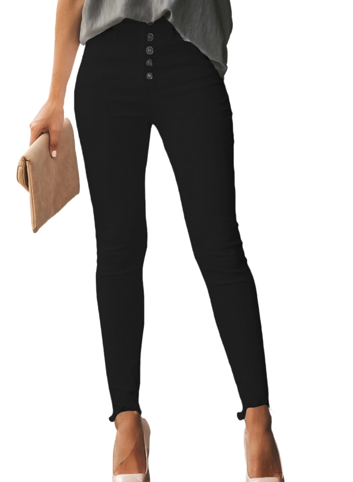 Button Up High Waisted skinny jeans main image 1