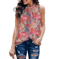 thumbnail image 1 of HOTAPEI Womens Tank Top Casual Sleeveless Shirts Halter Neck Floral Print Tank Tops Summer Blouse, 1 of 5