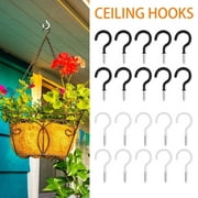 HOTBEST 10Pcs Ceiling Hooks Screw Cup Multipurpose Screw Hooks for Hanging Plants, Cups, Utensils, Lights Heavy Duty Screw-in Outdoor Indoor Plants Garage
