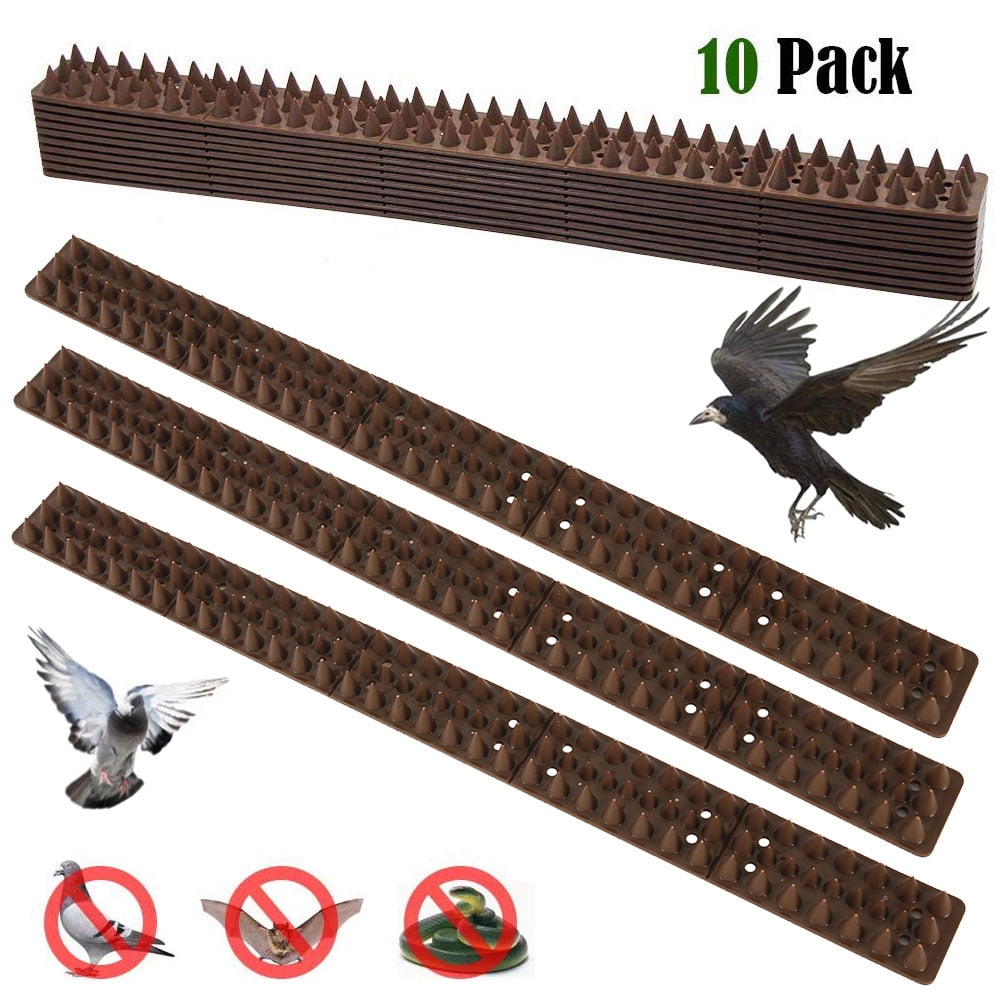 HOTBEST 10Pcs Fence Wall Spikes Birds Deterrent Repellent Fence Anti