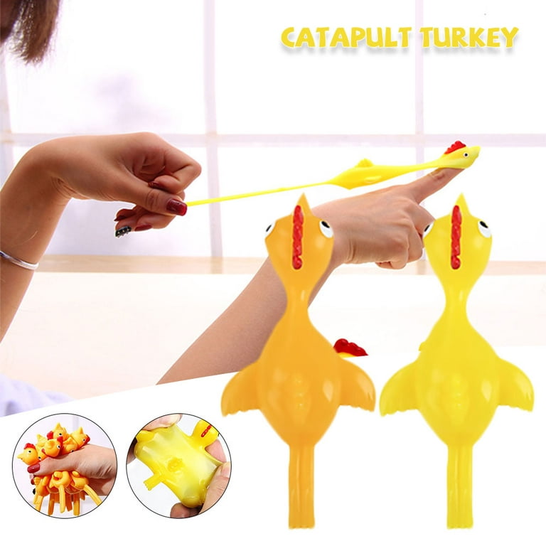 Catapult Flying Chicken Toy, Finger Slingshot Chicken