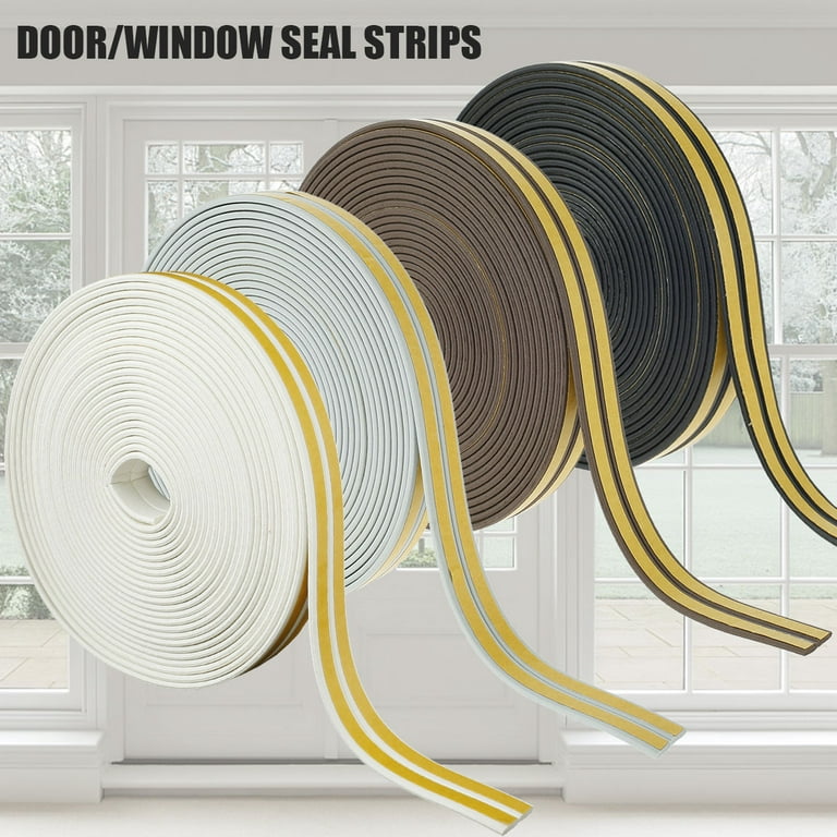 HOTBEST 12M Weather Stripping Door Seal Strip,High Density Foam Tape,Doors  and Windows Insulation Soundproofing Weatherproof,Self Adhesive Rubber  Weatherstrip Door Seal Strip 