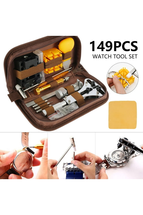 HOTBEST 149pcs Watch Repair Tools Kits Watches Battery Replacement Watchband Link Remover with Carrying Case Durable Professional Spring Bar Tool Set