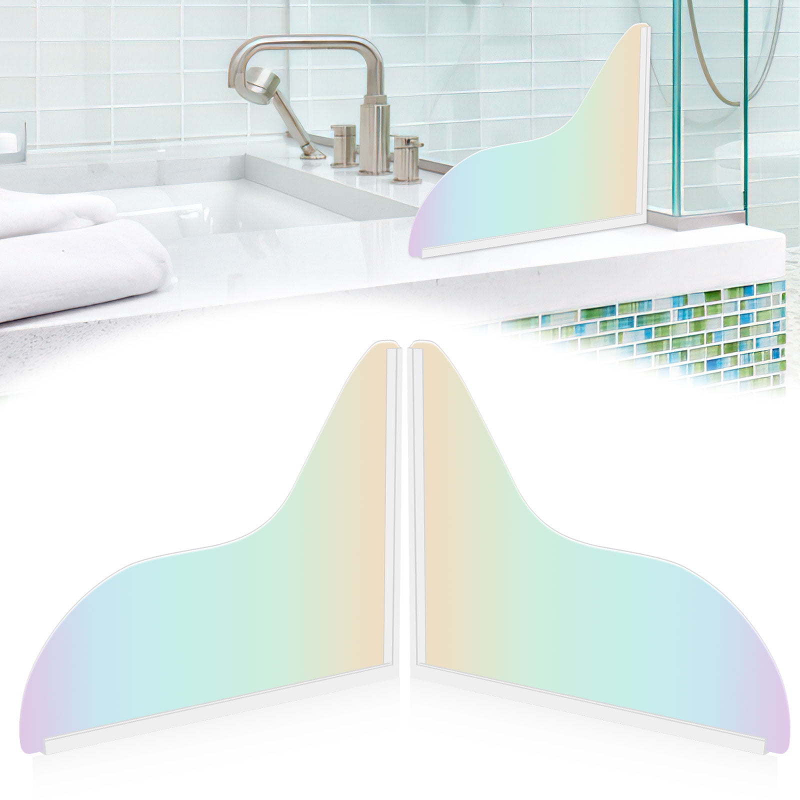 HOTBEST 2Pcs Shower Splash Guard Acrylic Bathroom Shower Water Guard