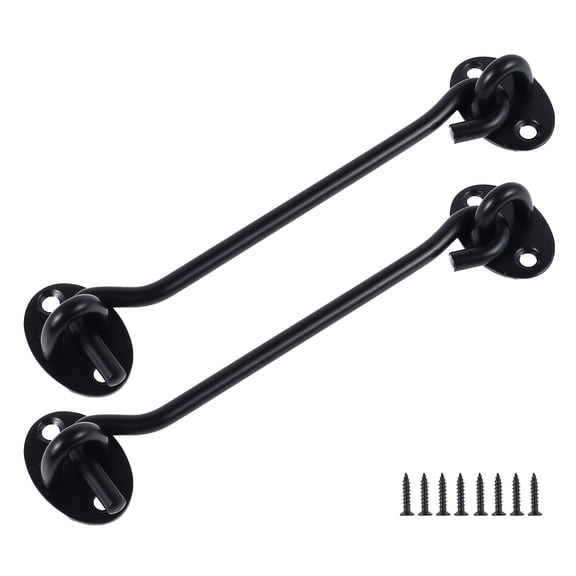 HOTBEST 3 Inches/4 Inches/6 InchesCabin Hook, Hook Eye Latch, 2Pcs Metal Door Hook Latch Heavy Duty Cabinet Latches For Door Gate Window Closet Shed