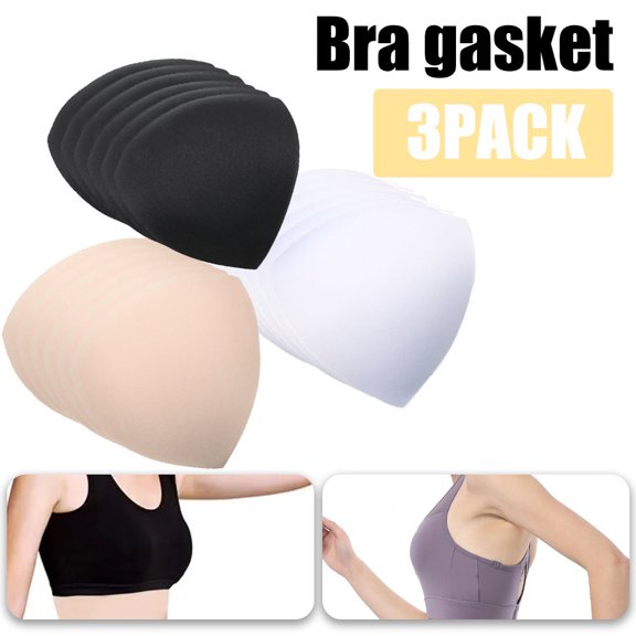 HOTBEST 3 Pairs Removable Bra Pads Inserts Women Comfy Push Up Cup Bra Insert Reusable Washable Bra Pads Gentle on Skin Breathable Underwear Pads for Sports Bra