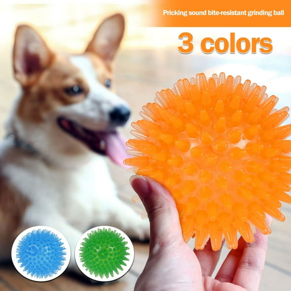 HOTBEST 3Pcs Dogs Chew Spiky Ball Soft TPR Squeaky Dog Ball Toys Floatable Dog Pool Toy Reduce Anxiety Toss Fetch Toys for Boredom Teeth Cleaning Dog Chew Toys Interactie for Small and Medium Dogs