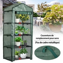 HOTBEST 4 Tier Mini Replacement Greenhouse Covers Walk in with Reinforced Cover Plastic Portable PE Tier Plant Greenhouse Tent Outdoor Plastic