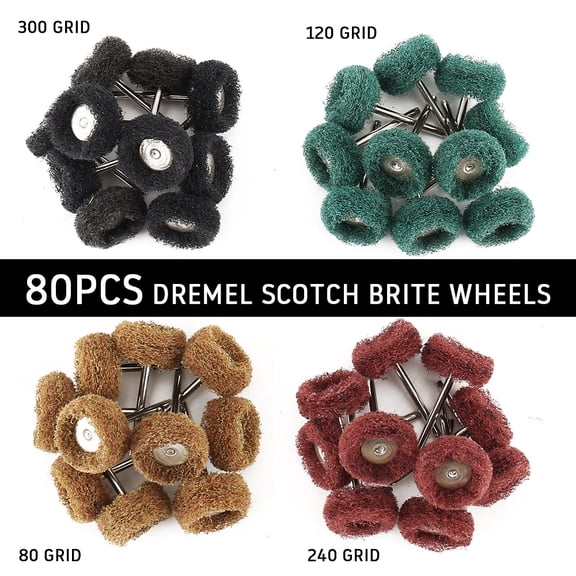 HOTBEST 40Pcs Abrasive Wheel 1 Inch 25mm Buffing Polishing Wheel Set Rotating Polishing Tool for Rotary Tool